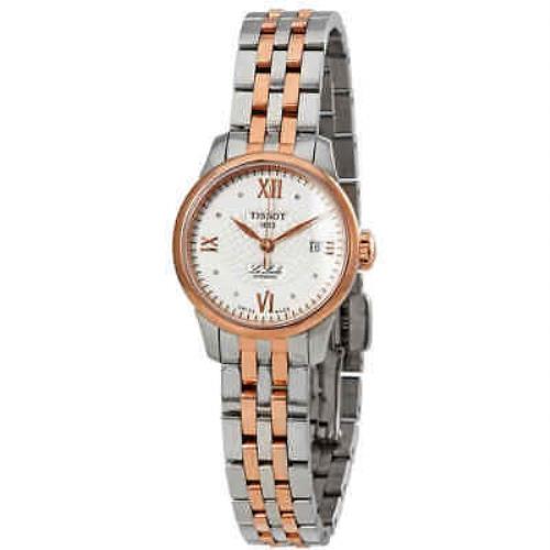 Tissot Le Locle Silver Diamond Dial Automatic Two Tone Ladies Watch T41.2.183.16 - Dial: Silver, Band: Two-tone (Silver-tone and Rose Gold PVD), Bezel: Pink