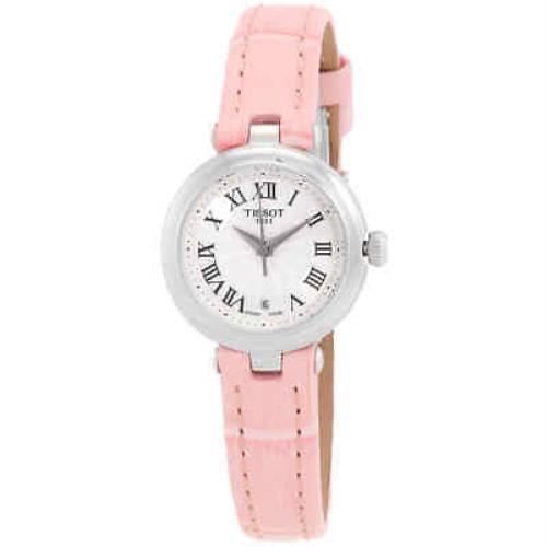 Tissot Bellissima Small Quartz White Dial Ladies Watch T126.010.16.013.01 - Dial: Silver, Band: Pink, Bezel: Silver