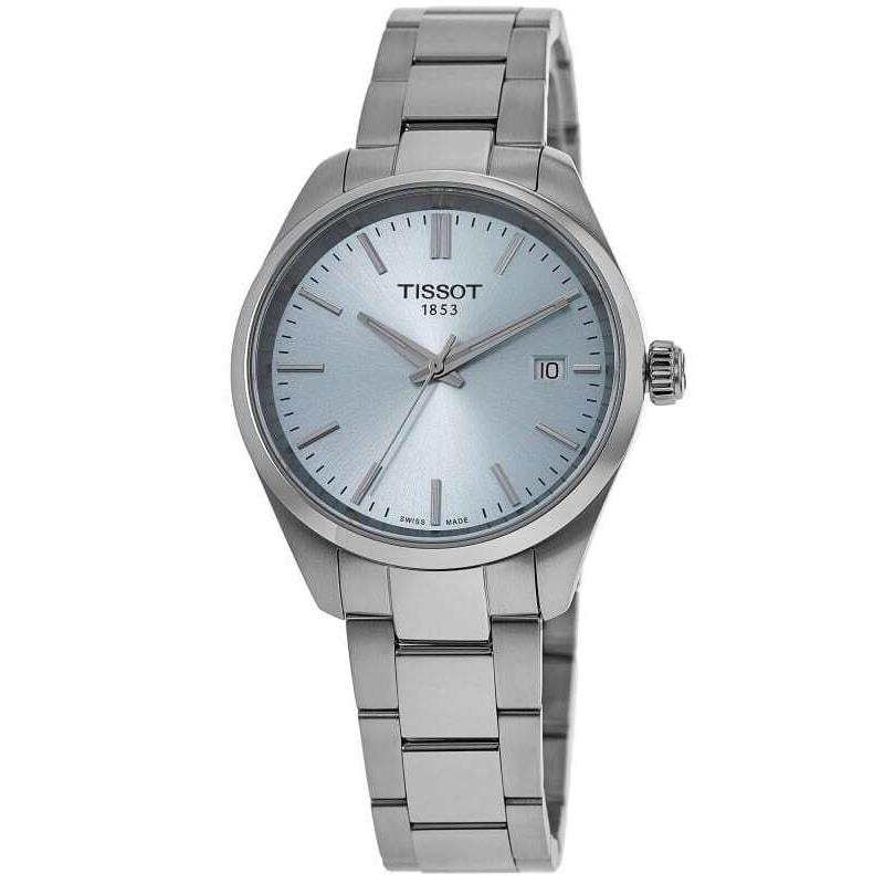 Tissot PR 100 Quartz 34mm Ice Blue Dial Women`s Watch T150.210.11.351.00