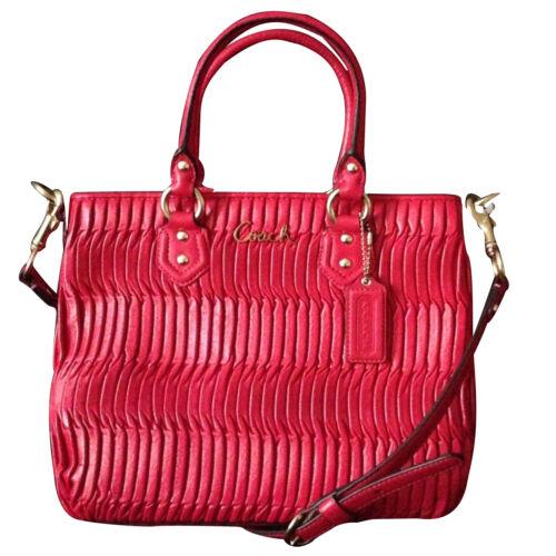 Coach Gathered Leather Ashley Mini Tote Raspberry Pink Style F23972