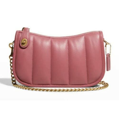 Coach Swinger 20 Quilting Nappa Leather C3490 Brass Rouge Pink