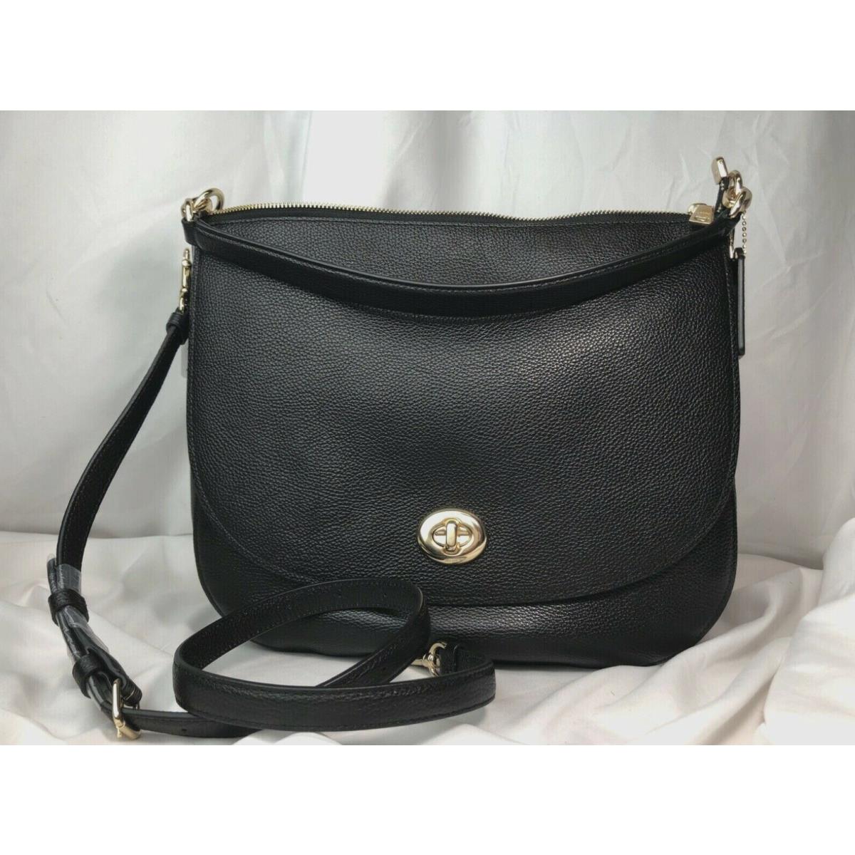 Coach Convertible Shoulder Bag 24771 Hobo Pebbled Leather Black