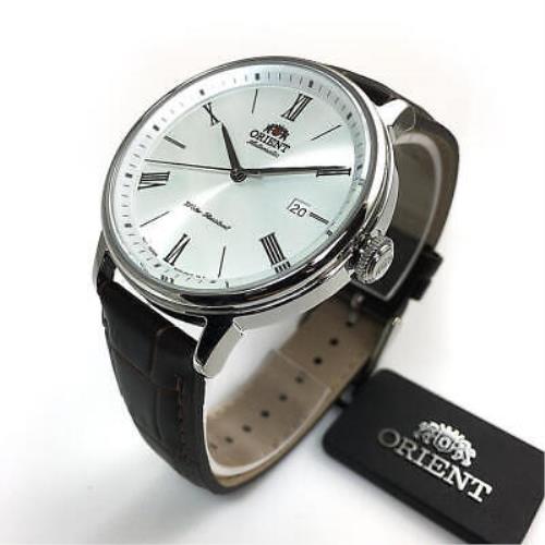 Men`s Orient Contemporary Classic Automatic Leather Strap Watch RA-AC0J06S10B