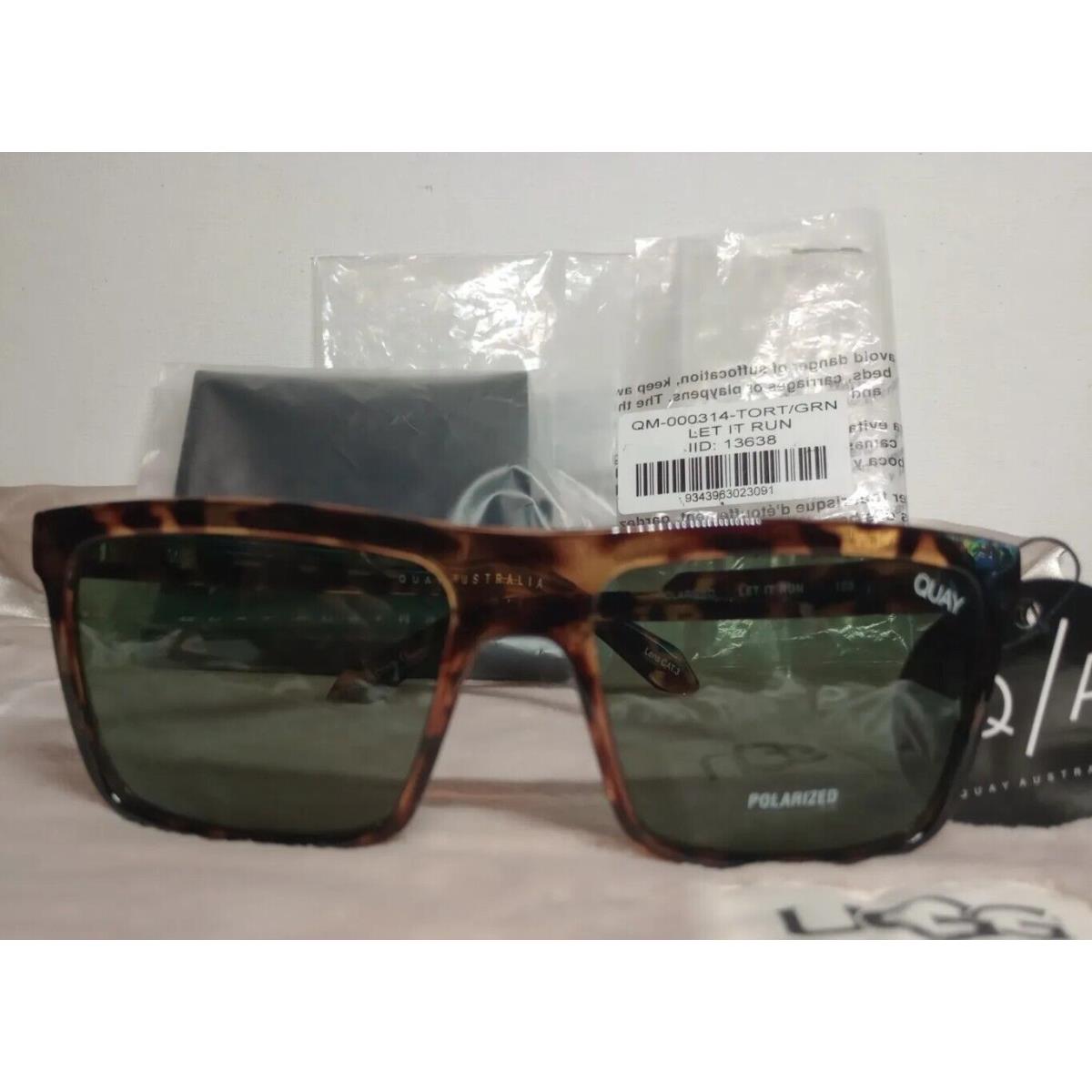 Quay Let It Run Polarized Sunglasses Tortoise/greenish Grayish Lens