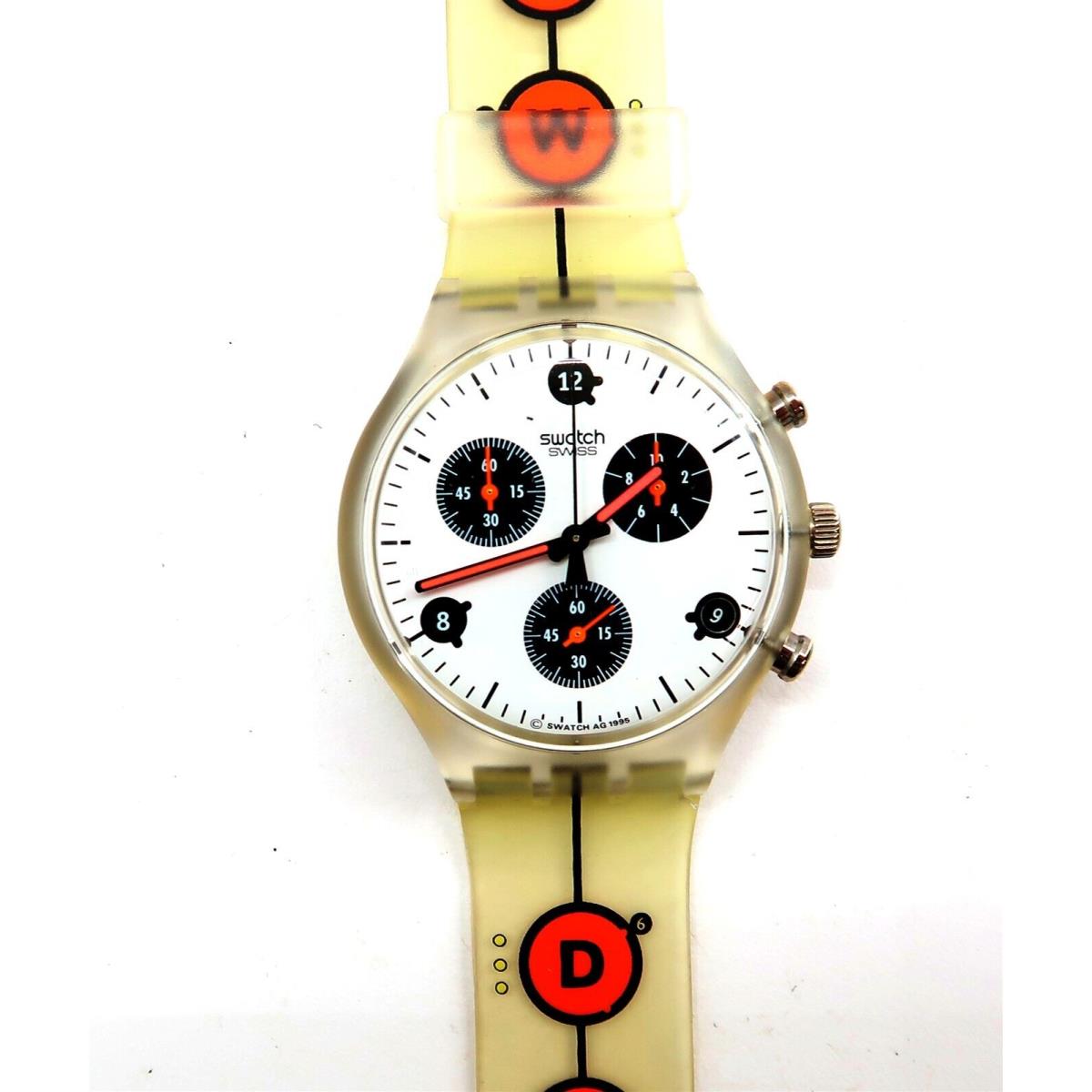 Swatch Chrono Watch Slow Down SCK408 with Case Papers 1996 Nos Battery