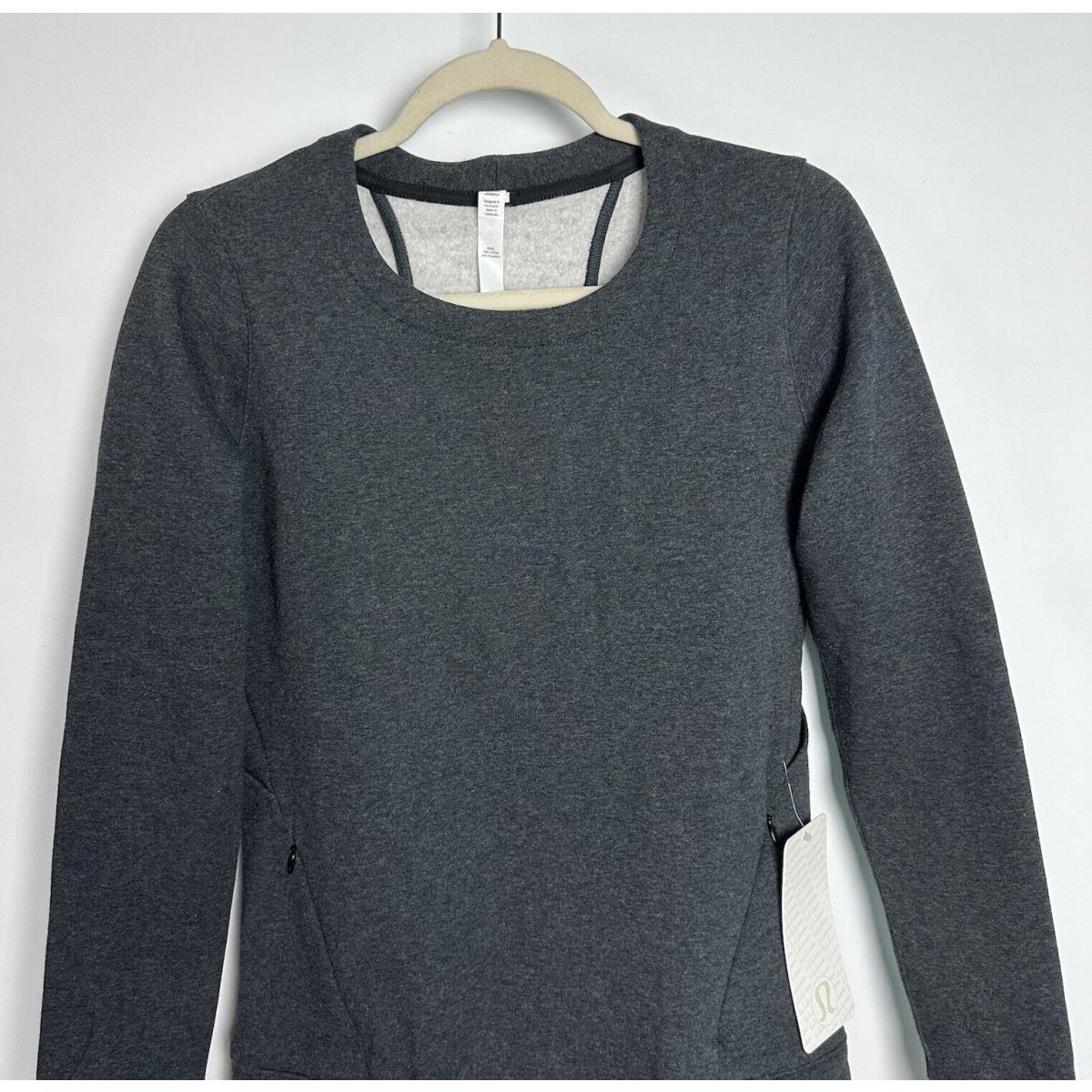 Lululemon go Endeavor Long Sleeve Womens Heathered Black W3M89S Size 4