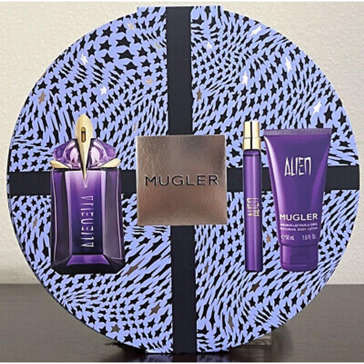 Mugler Alien 3 PC Women Refillable Gift Set- 2 OZ Edp + 1.7OZ Body Lotion + 0.33 OZ Edp