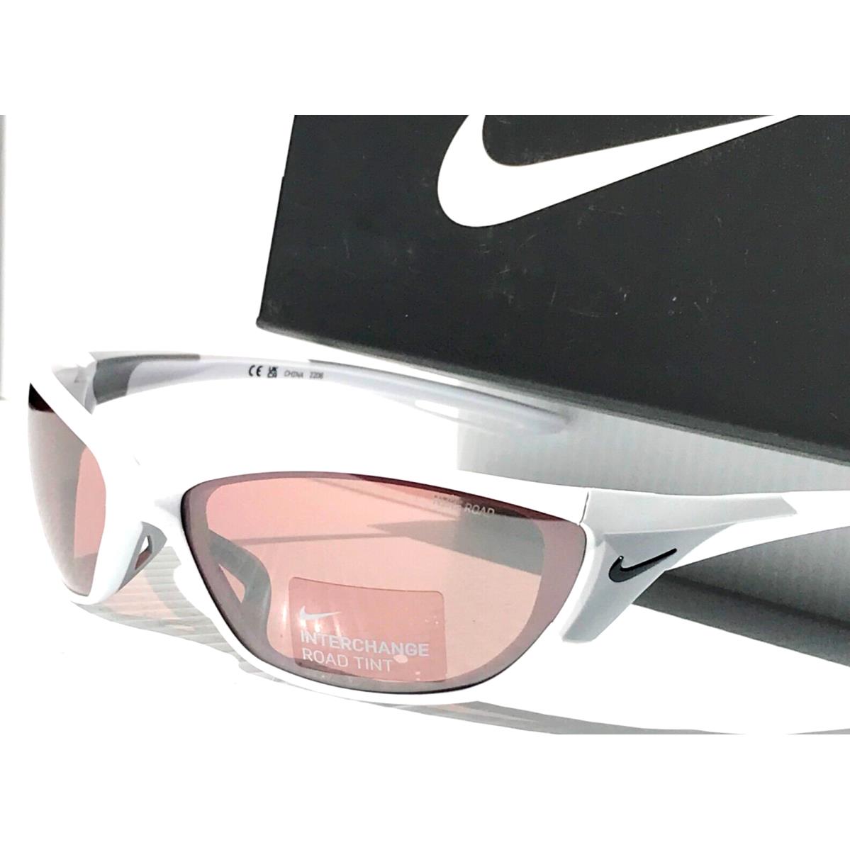 Nike Zone Matte White Interchangeable Max Optic Road Tint Sunglass DZ7357 100