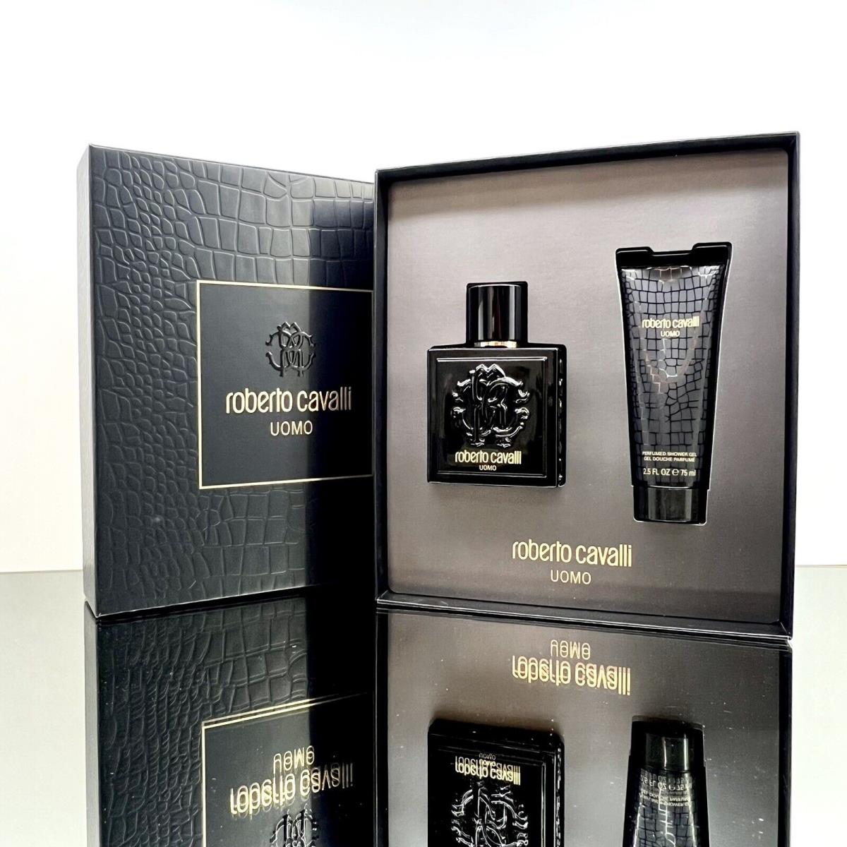 Roberto Cavalli Uomo 2pc Set Men 3.4oz Eau De Toilette Spray +2.5oz Shower Gel