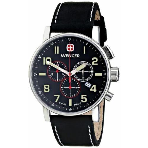 Wenger Men`s 01.1243.104 Commando Chrono Analog Display Swiss Quartz Black Watch