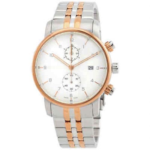Wenger Urban Classic Chronograph Quartz White Dial Men`s Watch 01.1743.127 - Dial: White, Band: Two-tone (Silver-tone and Rose Gold-tone), Bezel: Silver-tone