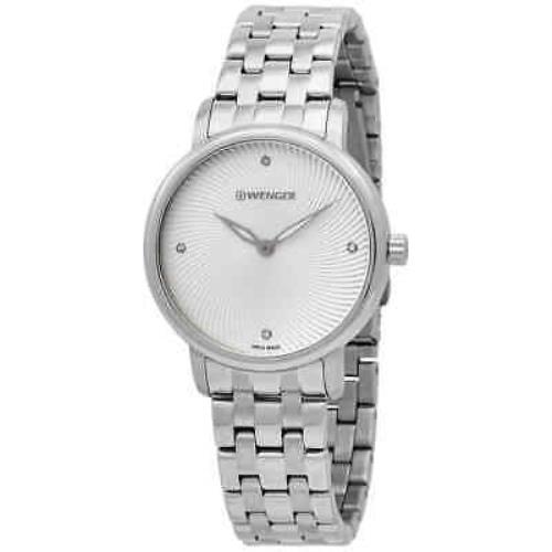 Wenger Urban Donnissima Quartz Crystal Silver Dial Ladies Watch 01.1721.109C - Dial: Silver, Band: Silver-tone, Bezel: Silver-tone