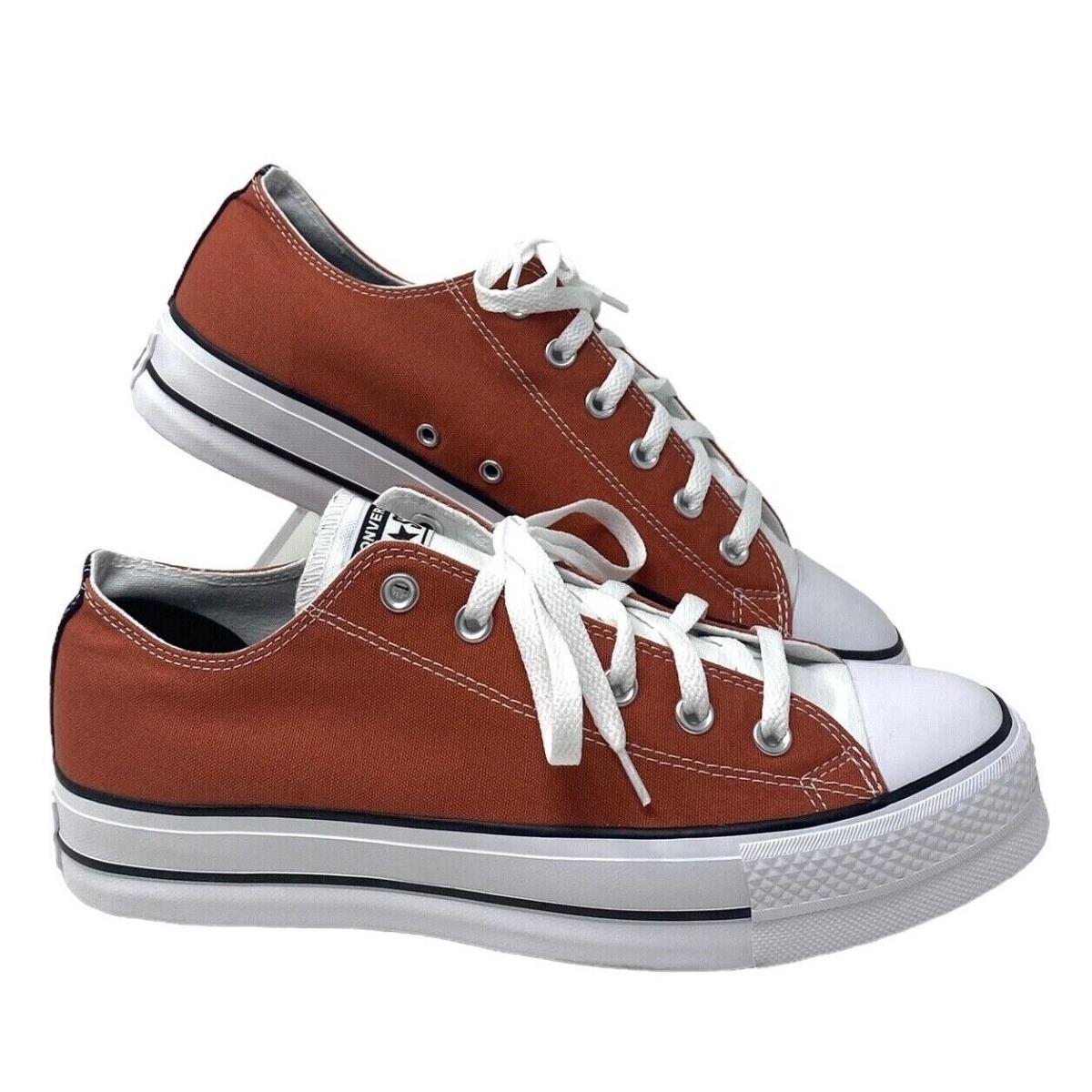 Converse Chuck Lift Platform White Orange Canvas Men`s Shoes Custom 171210C-WOB