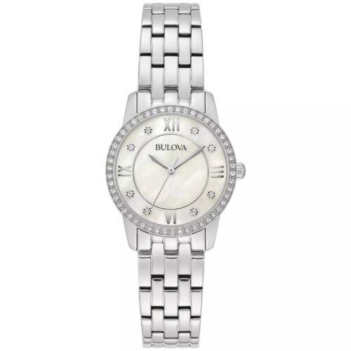 Bulova Women`s Gift Set 22mm Quartz Watch Gift Set with Necklace 96X157
