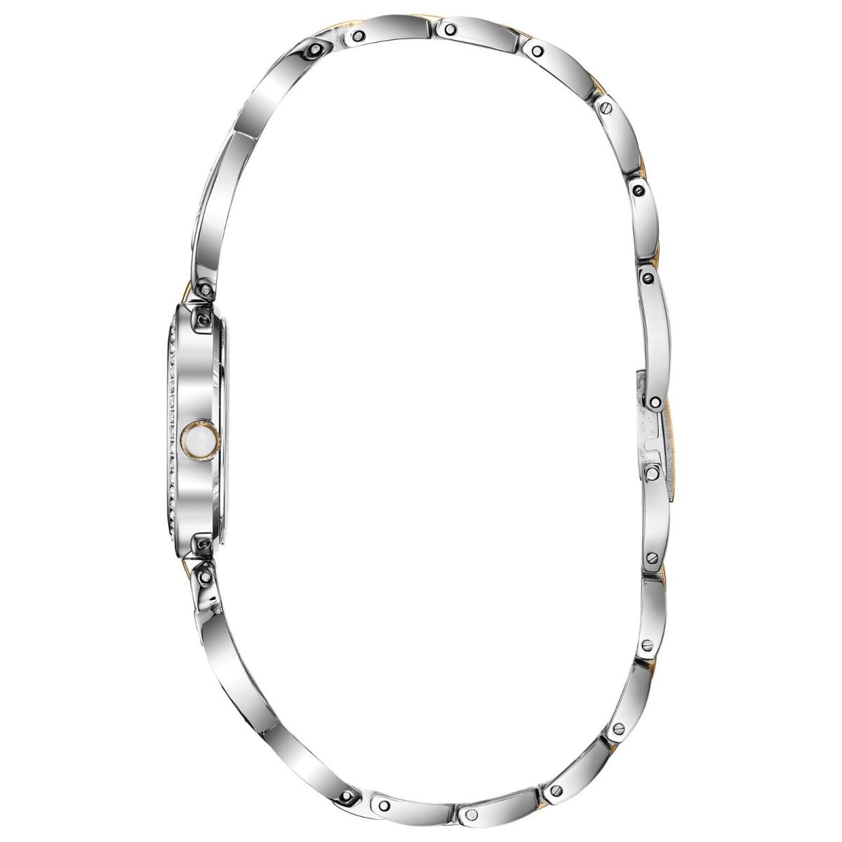 Bulova Women`s Crystal Bul Quartz Silver Stainless Steel Watch 24 MM 98X120 - Dial: White, Band: Silver