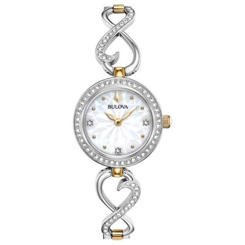 Bulova Women`s Gift Set 24mm Quartz Watch Gift Set with Necklace 98X120