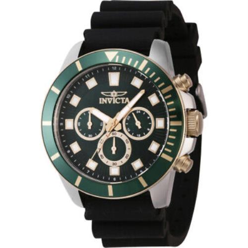 Invicta Pro Diver Chronograph Gmt Quartz Green Dial Men`s Watch 46083