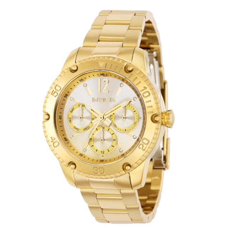 Invicta 36725 Angel Quartz Chronograph Silver Gold Dial Ladies Watch