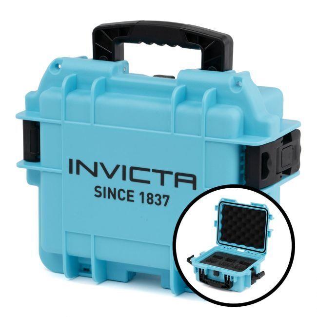 Invicta 3-Slot Impact Turquoise Collectors Box Waterproof Watch Case DC3-TRQ - Blue