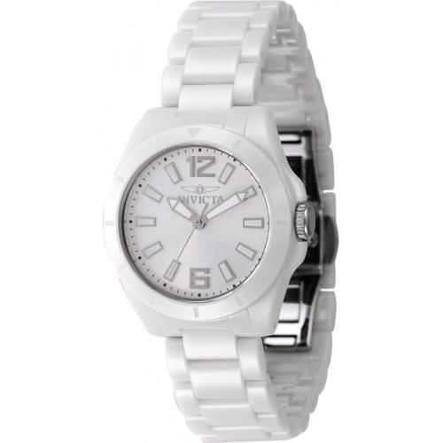 Invicta Ceramics Quartz Silver Dial Ladies Watch 47334