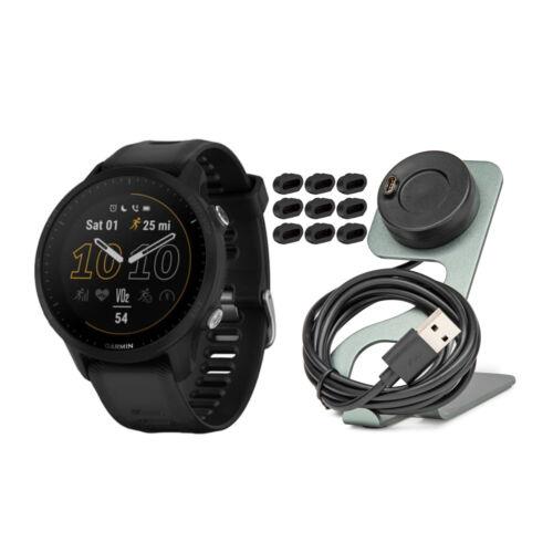 Garmin Forerunner 955 Gps Running Smartwatch Black Bundle