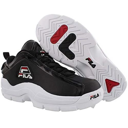 Fila Men`s Grant Hill 2 Sneaker Leather Synthetic Black White Red - Black White Red