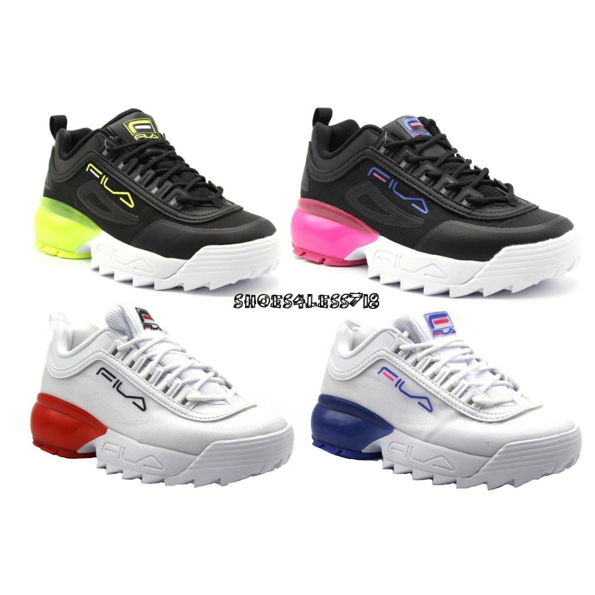 2020 Women Fila Disruptor 2 Limited Edition Red Pink Blue Green Sneakers