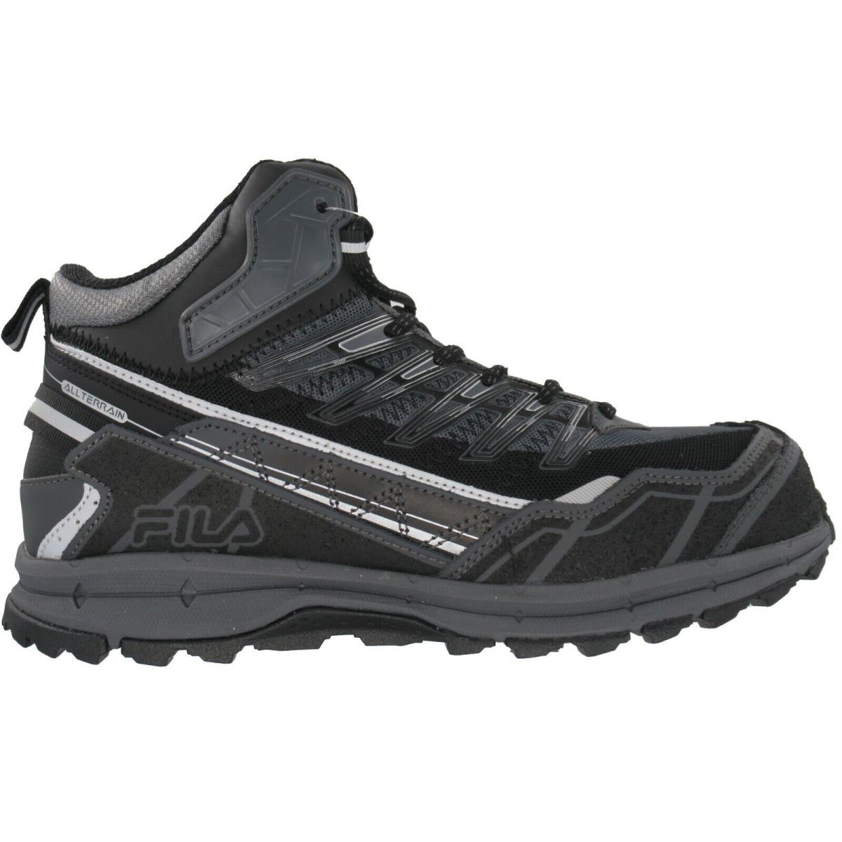 Fila Men`s Hail Storm 3 Mid CT Composite Safety Toe Work Sneaker Boots - Charcoal, Black, Silver