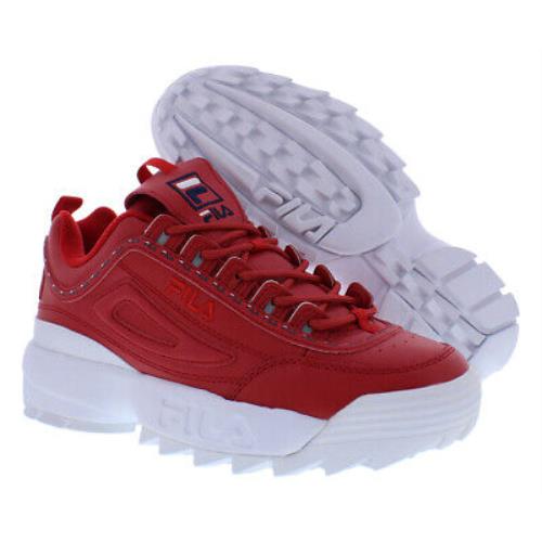 Fila Disruptor II Premium Repeat Womens Shoes Size 6.5 Color: Red/navy/white