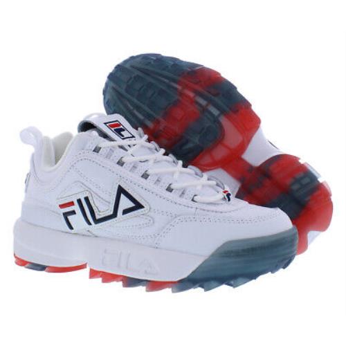 Fila Disruptor II Graphic Womens Shoes Size 5.5 Color: White/navy/red