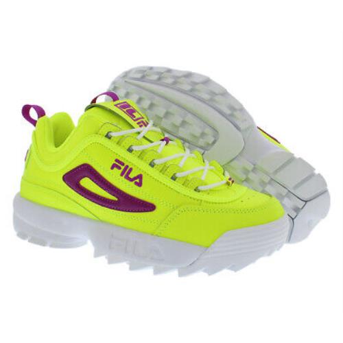 Fila Disruptor II Womens Shoes Size 7.5 Color: Safety/orchid Flower/white