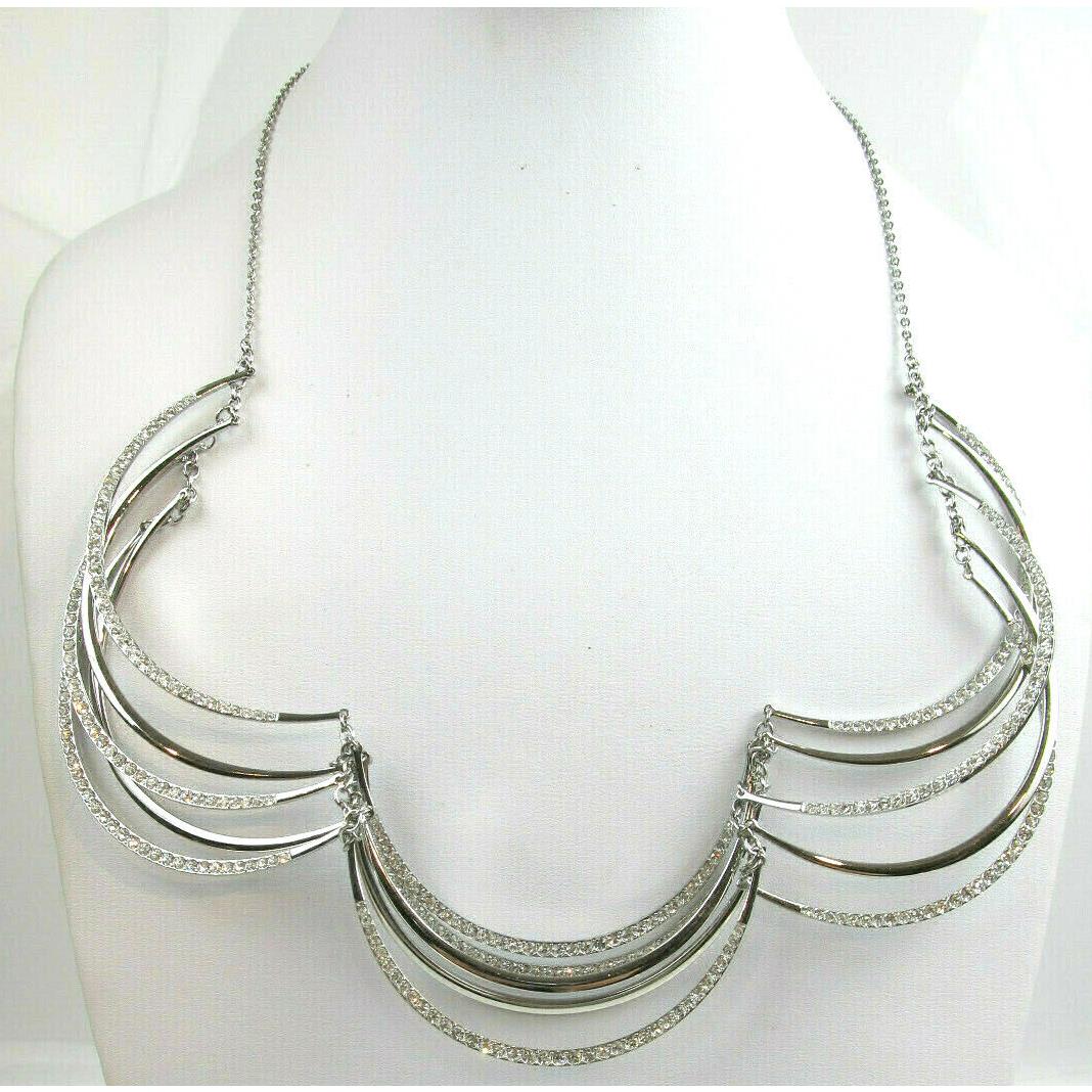 Fossil Brand Modern Heirloom Pave Lattice Steel Necklace