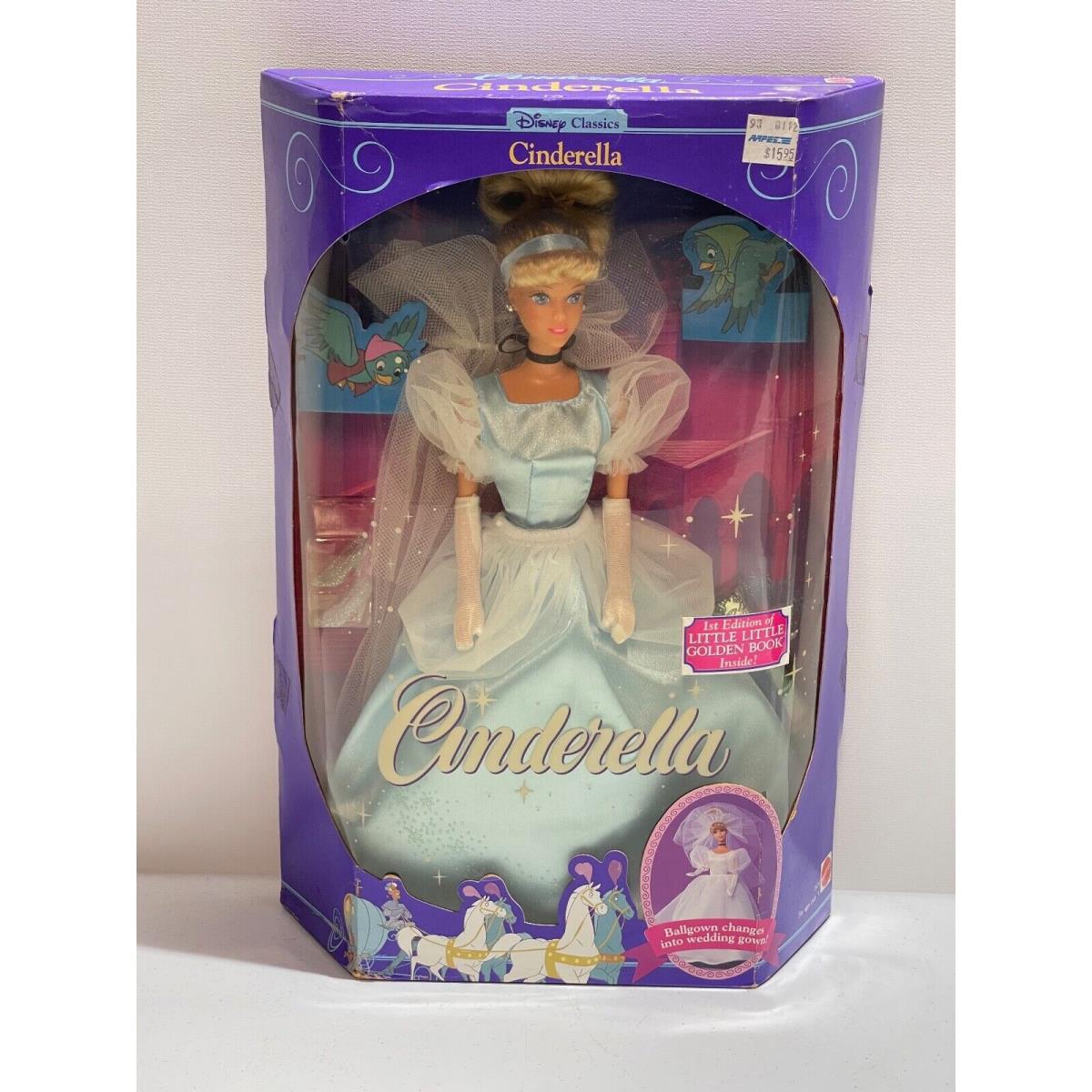 Vintage 1991 Mattel Disney Classics Cinderella Doll IN Box B1