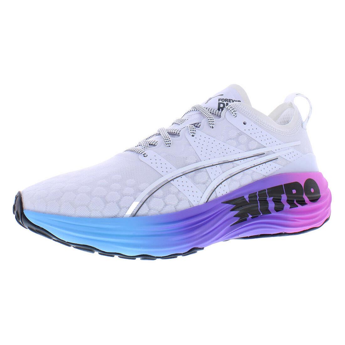 Puma Foreverrun Nitro Sunset Mens Shoes - White/Luminous Blue/Eorchid, Main: White