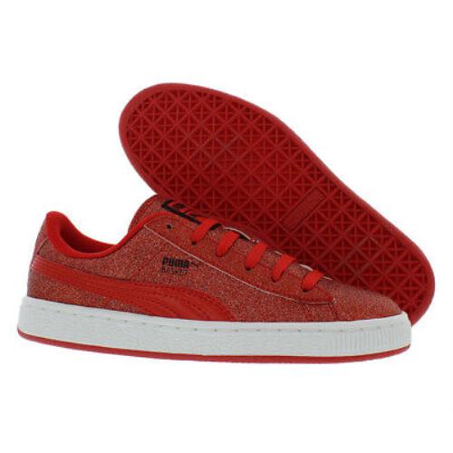 Puma Basket Holiday Glitz Casual Juniors Shoe Size 6.5 Color: Red