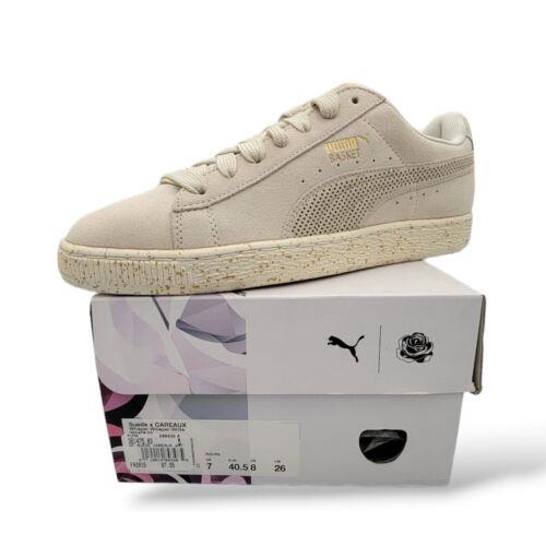 Puma Basket Suede X Careaux Whisper-white 361475 03 Woman s Size: 8 M Usa - White