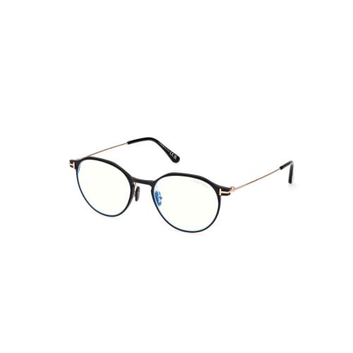 Tom Ford FT5866 002 Matte Black Round Men`s Eyeglasses