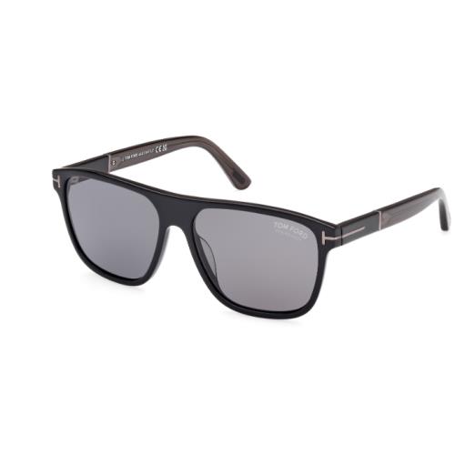 Tom Ford Frances FT1081 N 01D Shinyblack/smoke Polarized Square Men`s Sunglasses