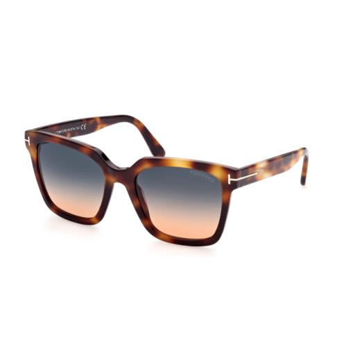 Tom Ford Selby FT0952 53P Blonde Havana/green Gradient Women`s Sunglasses - Frame: Blonde Havana, Lens: Green