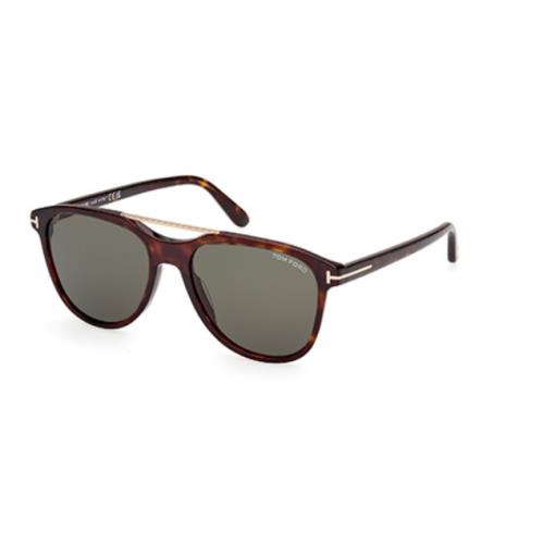 Tom Ford Damian 02 FT1098 52N Dark Havana/green Square Men`s Sunglasses