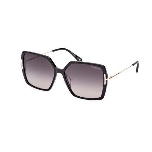 Tom Ford Joanna FT1039 01B Shiny Black/gradient Smoke Square Women`s Sunglasses