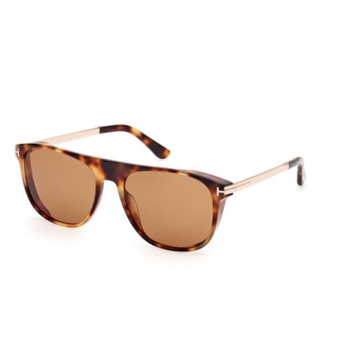 Tom Ford FT1105 Lionel-02 55E Coloured Havana/brown Square Men`s Sunglasses