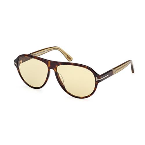 Tom Ford Quincy FT 1080 52N Havana-yellow/green Photochromic Men`s Sunglasses