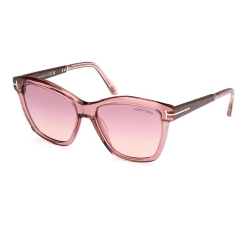 Tom Ford FT1087 Lucia 72Z Shiny Light Pink/violet Gradient Square Sunglasses