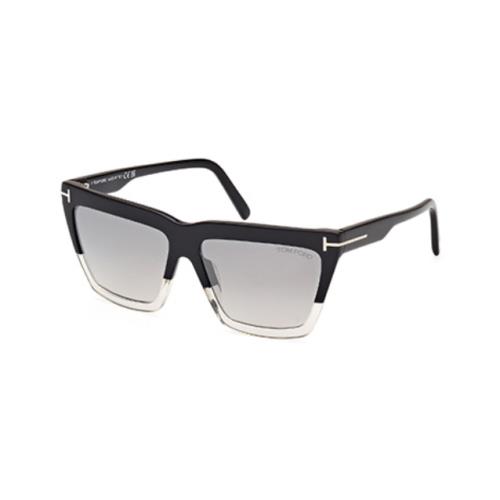 Tom Ford Eden FT1110 05C Black/crystal/smoke Mirrored Square Women`s Sunglasses