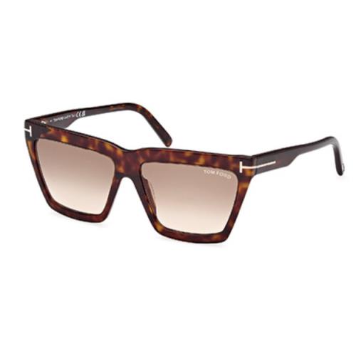 Tom Ford Eden FT1110 52F Dark Havana/brown Gradient Square Women`s Sunglasses