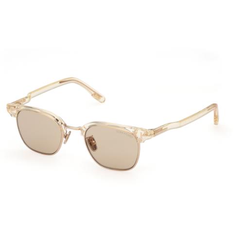 Tom Ford FT1119-D 39E Shiny Light Yellow/brown Square Men`s Sunglasses