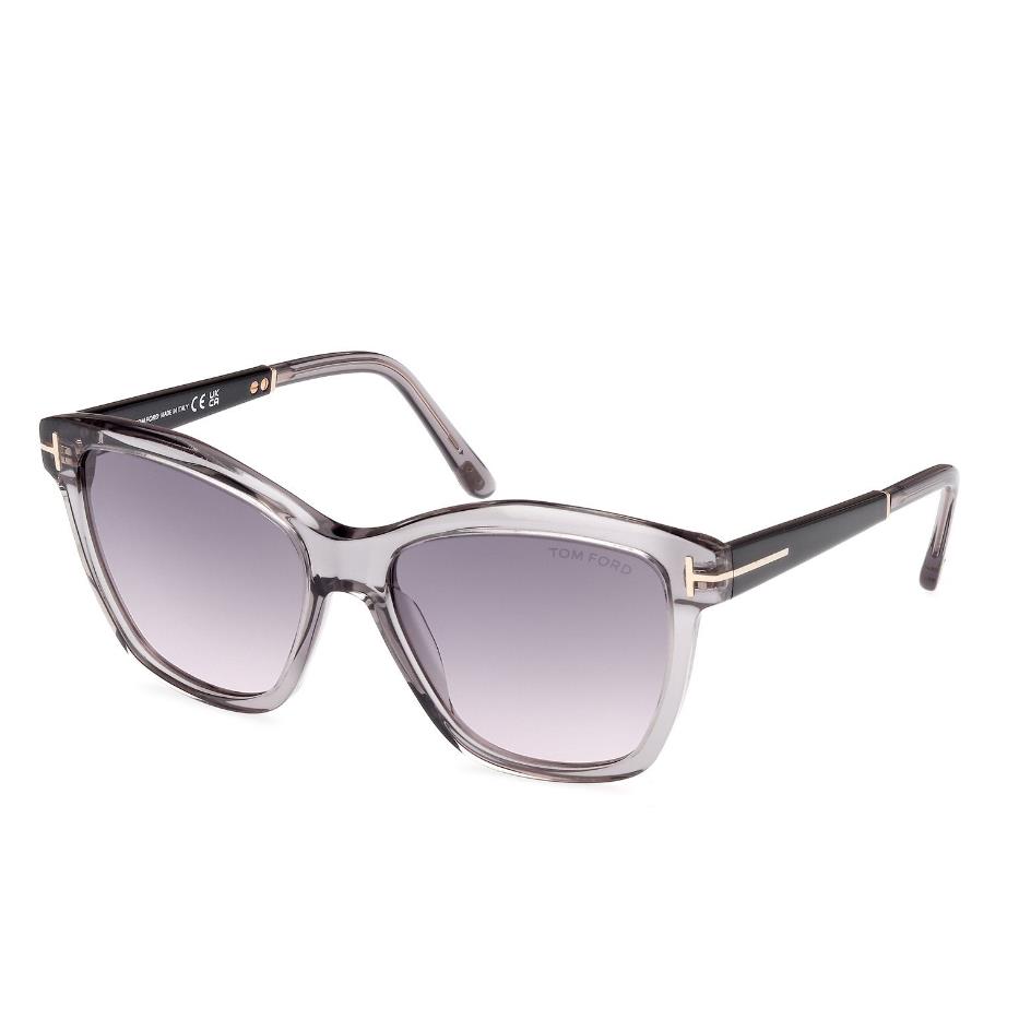 Tom Ford FT1087 Lucia 20A Transparent Shiny Grey/smoke Gradient Sunglasses