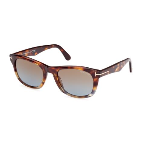 Tom Ford Kendel FT1076 56B Coloured Havana/brown Square Men`s Sunglasses