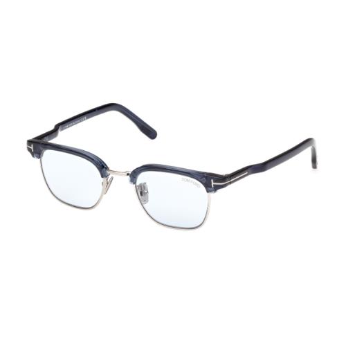 Tom Ford FT1119-D 90A Shiny Blue/smoke Square Men`s Sunglasses